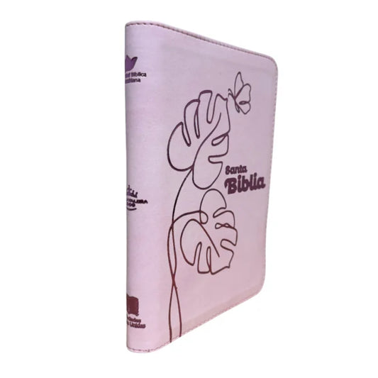 Biblia, Color Rosado, Canto Pintado, Con Cierre, Rv1960