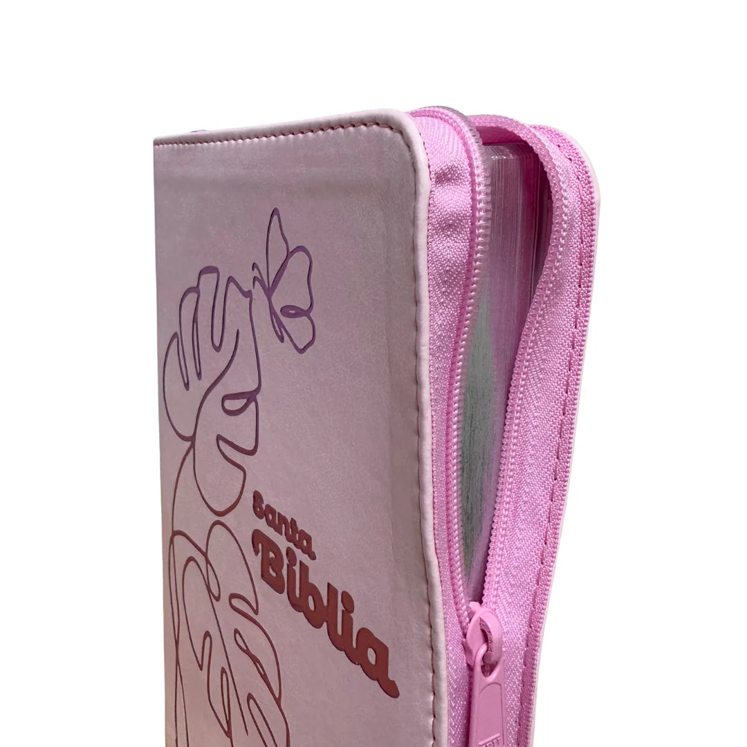 Biblia, Color Rosado, Canto Pintado, Con Cierre, Rv1960