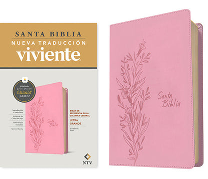 Biblia Referencia En Columna/ Rosa Sin Cierre/ L.G Con Filament, NTV