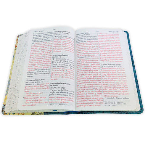 Biblia Letra Gigante, Símil Azul con Pájaros(Edición cantos pintados), RVR1960