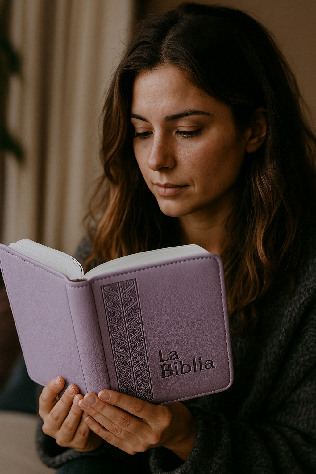 Biblia Flexible Lila Plateada Con Cierre - Tla