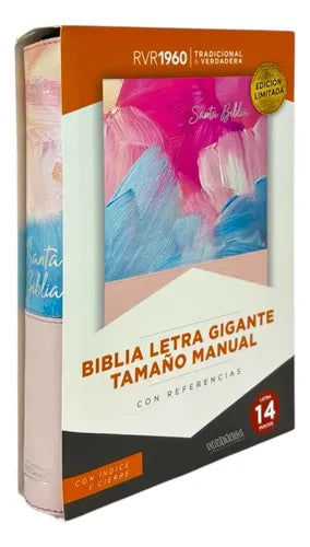 Biblia Manual L.Gigante, Rosa Multicolor, Cierre Indice, RVR1960