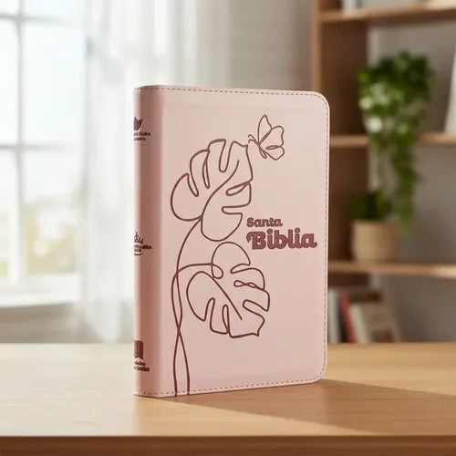 Biblia, Color Rosado, Canto Pintado, Con Cierre, Rv1960