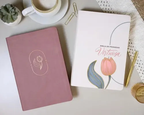 Biblia, Promesa Virtuosa, Letra gigante, Piel especial Rosa, RV60