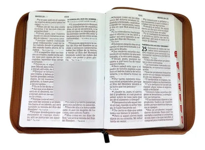 Biblia RVR1960 letra gigante tamaño manual, caoba/negro