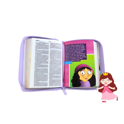 Biblia RVR60 025cz Mi Gran Viaje Lila/Blanco Con asa