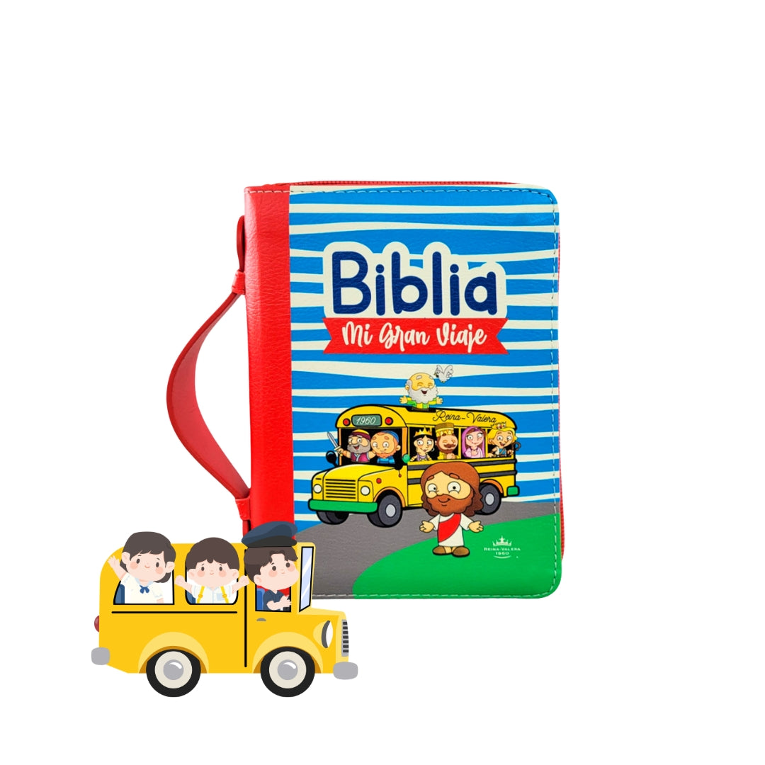 Biblia RVR60 025cz Mi Gran Viaje Rojo/Autobús con asa