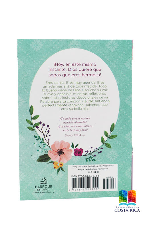 Libro - Hoy Dios quiere que sepas eres hermosa -  Valorie Quesenberry