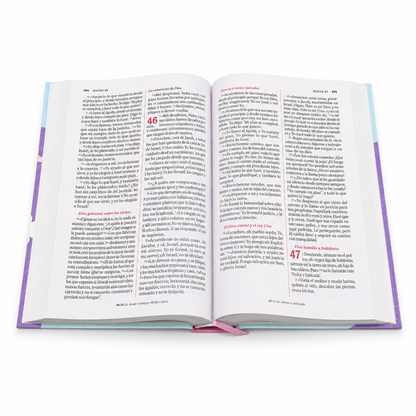 Biblia RVR 1960 - Lila-Rosa Canto Blanco