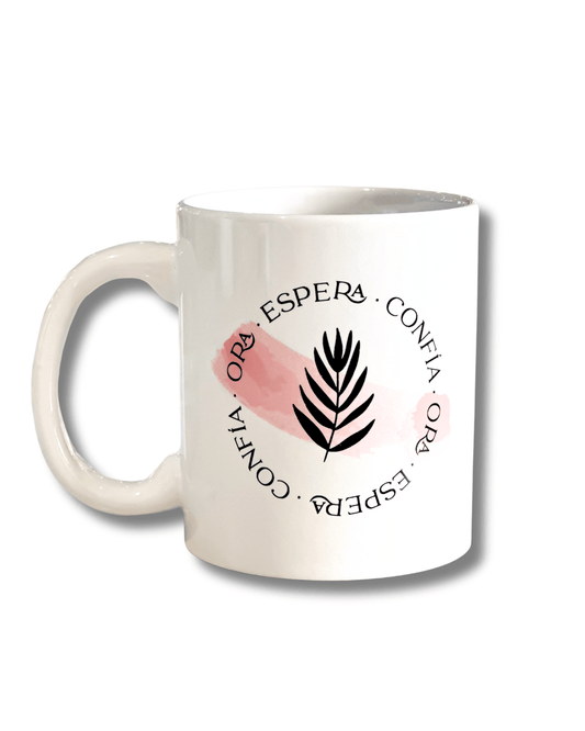 Taza Minimalista, Ora Espera Confia