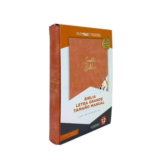 Biblia Letra Grande Tamaño Manual, Color Caramelo, RVR1960