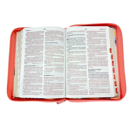 Biblia Manual L.G, Beige Flores, Cierre Indice, RVR60