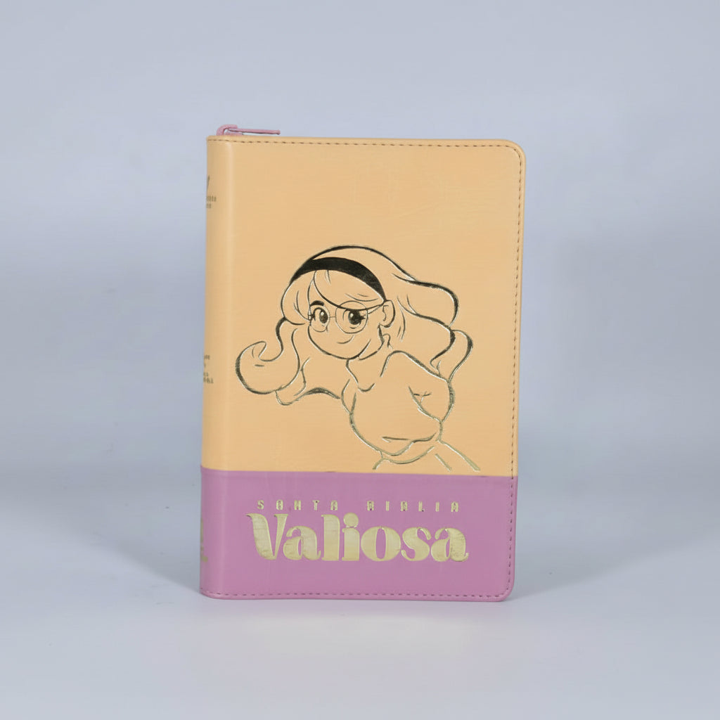 Biblia RVC - Durazno-Rosa Valiosa Canto Plateado con QR