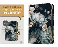 Biblia Zíper Ultrafina Con Filament, Floral, Ntv