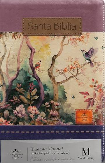 Biblia para Mujeres Bosque Floral, Letra Grande, 12 puntos, Con índice y Cierre, Senti Piel Lila, RVR 1960
