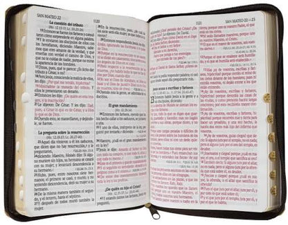 Biblia, Leon de Juda, Concordancia Amplia, Tapa Sensipiel, Letra Grande, Con Cierre, Con Indice, Rvr1960