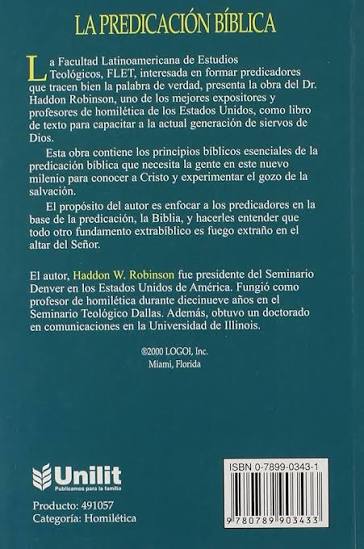 Libro La Predicación Bíblica, Haddon Robinson