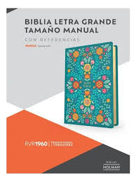 Biblia Letra Grande con índice, Tamaño Manual, Floreada, Símil Piel, RVR1960