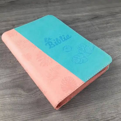 Biblia, Bicolor, Verde Menta Rosa, Canto Plateado, Tla