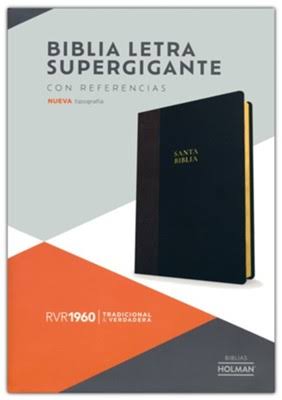 Biblia Letra Supergigante, Negro Con Café, Símil Piel, RVR1960