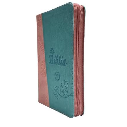 Biblia, Bicolor, Verde Menta Rosa, Canto Plateado, Tla