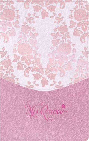 RVR 1960 Biblia mis quince, rosa floreado, símil piel