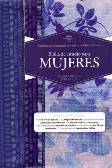 RVR 1960 Biblia de estudio para mujeres, azul floreado tela impresa