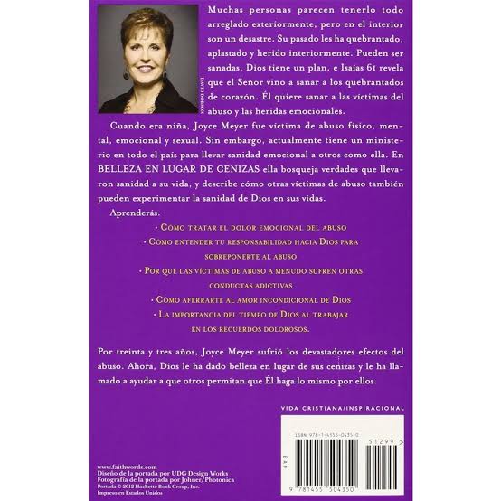 Libro Belleza En Lugar De Cenizas, Como Recibir Sanidad Emocional, Joyce Meyer