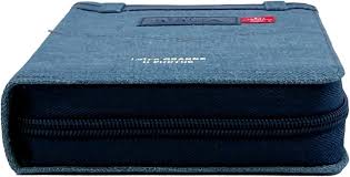 Biblia, Tamaño Portátil, Cubierta Tela Jean con Cinturón Piel Azul, RV1960