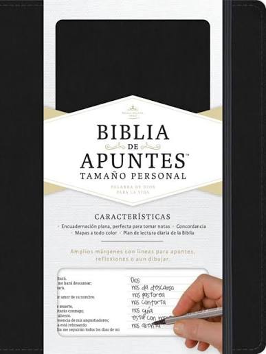 Biblia de apuntes tamaño personal, negro, símil piel sobre tapa dura/ RVR 1960