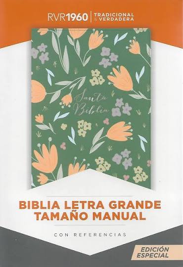 RVR 1960 Biblia letra grande tamaño manual edición especial, verde, símil piel
