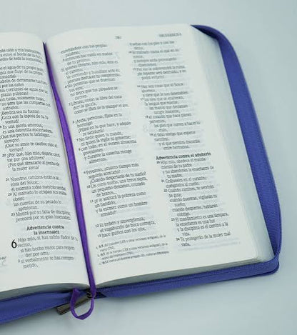 Santa Biblia Con Cierre, Letra Grande, Lila, Nvi