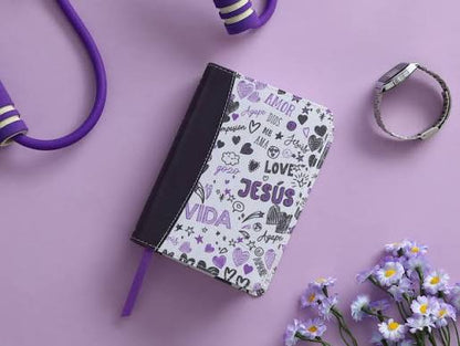 Biblia Para Jovenes Tamaño Bolsillo Rv1960 Piel Lila