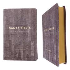 Biblia Letra Grande, Tamaño Manual, Cuero Ecológico De Madera - Nvi