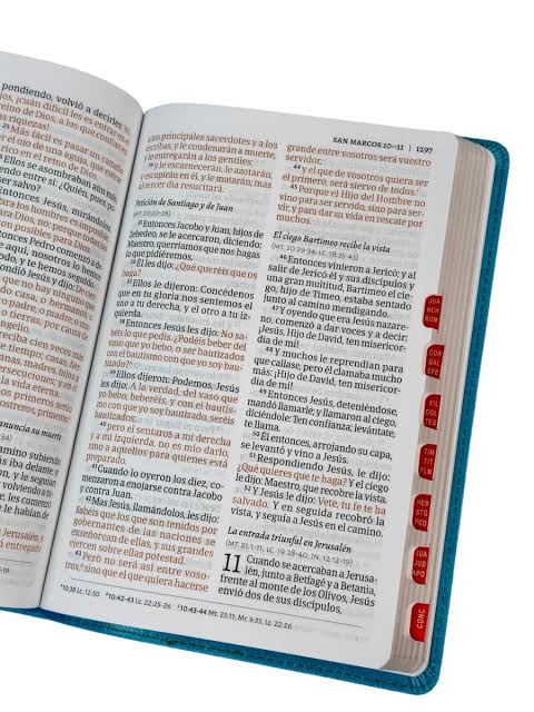 Biblia Letra Grande con índice, Tamaño Manual, Floreada, Símil Piel, RVR1960
