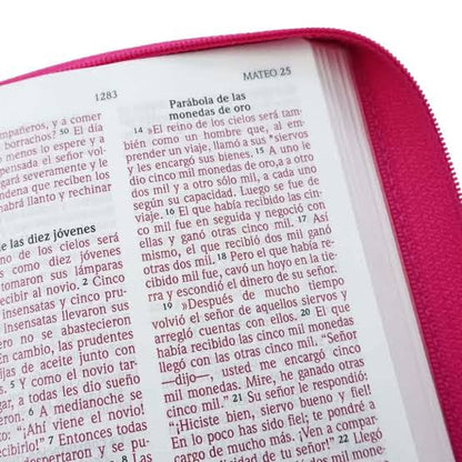 Biblia Letra Grande, Fucsia Con Cierre Tamaño Mediano - Nvi