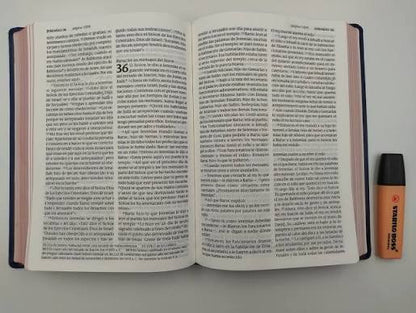Santa Biblia Edición Clásica, Letra Gigante Sentipiel Azul - Ntv