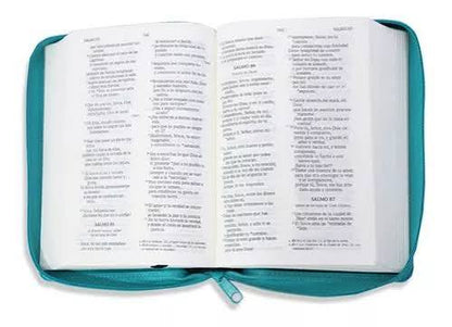 Biblia Compacta Letra Grande Con Cierre, Nvi- Turquesa