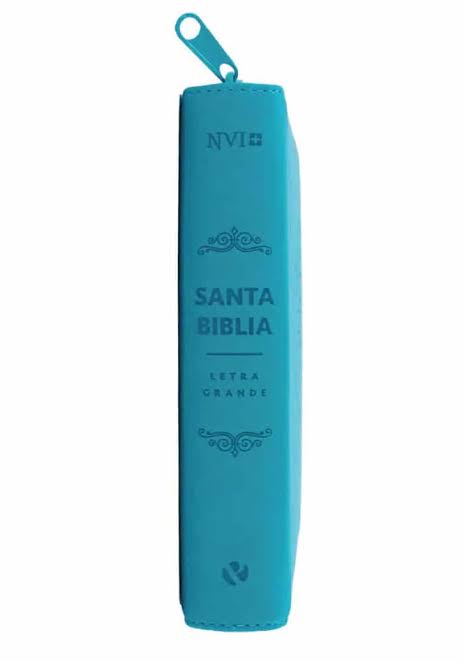 Biblia Compacta Letra Grande Con Cierre, Nvi- Turquesa