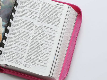 Biblia Rvr60 065 Héroes Imitación Piel Rosa/Rosa Con Cierre