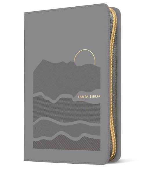 Biblia Ultrafina Ntv Letra Grande De Zíper Con Filament Sentipiel Gris
