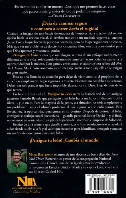 Libro Persigue Tu León, Mark Batterson
