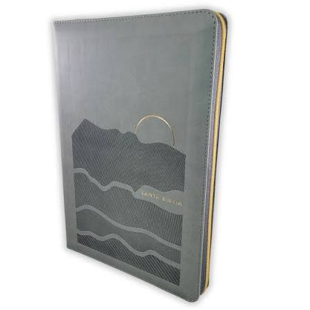 Biblia Ultrafina Ntv Letra Grande De Zíper Con Filament Sentipiel Gris