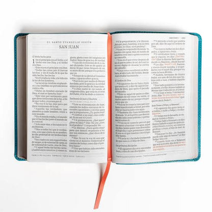 Biblia Letra Grande, Tamaño Manual, Floreada, Símil Piel, RVR1960