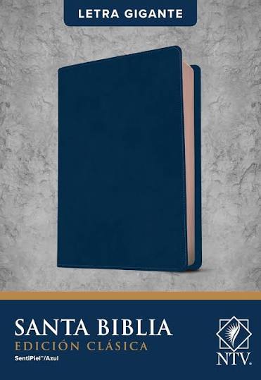 Santa Biblia Edición Clásica, Letra Gigante Sentipiel Azul - Ntv