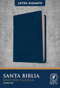 Santa Biblia Edición Clásica, Letra Gigante Sentipiel Azul - Ntv