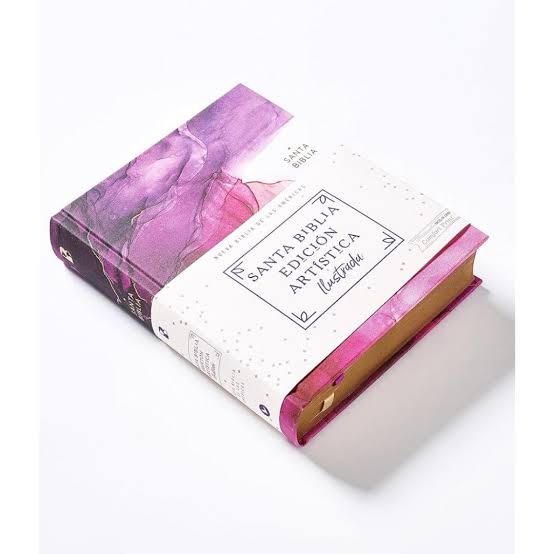 Biblia, Edición Artística Ilustrada, Tapa dura/tela, Rosado, Palabras de Jesús en Rojo, Comfort Print, NBLA