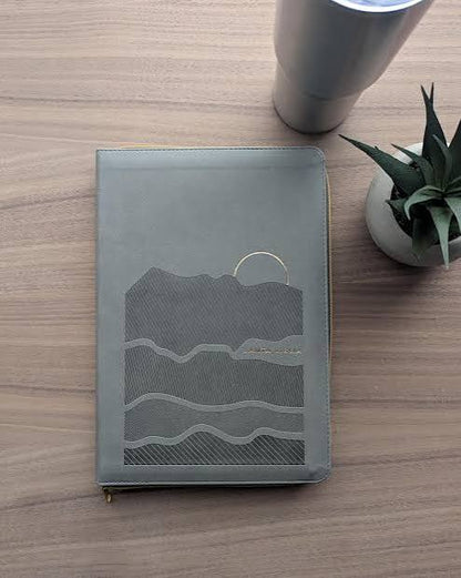 Biblia Ultrafina Ntv Letra Grande De Zíper Con Filament Sentipiel Gris