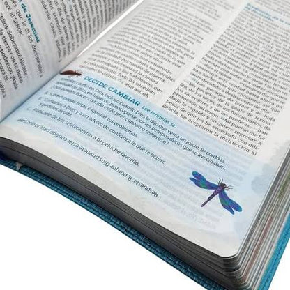 Biblia Go Para Niños Ntv Sentipiel, Verde Azulado