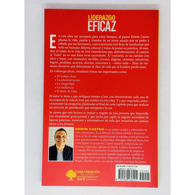 Libro Liderazgo Eficaz: Inspírate en la Vida de José Para enfrentar los desafíos actuales - Edwin Castro